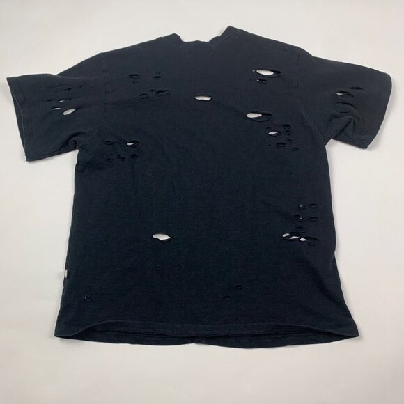 Nytt Distressed Black T-Shirt Made In USA 100% Cotton M Womens - Picture 5 of 7